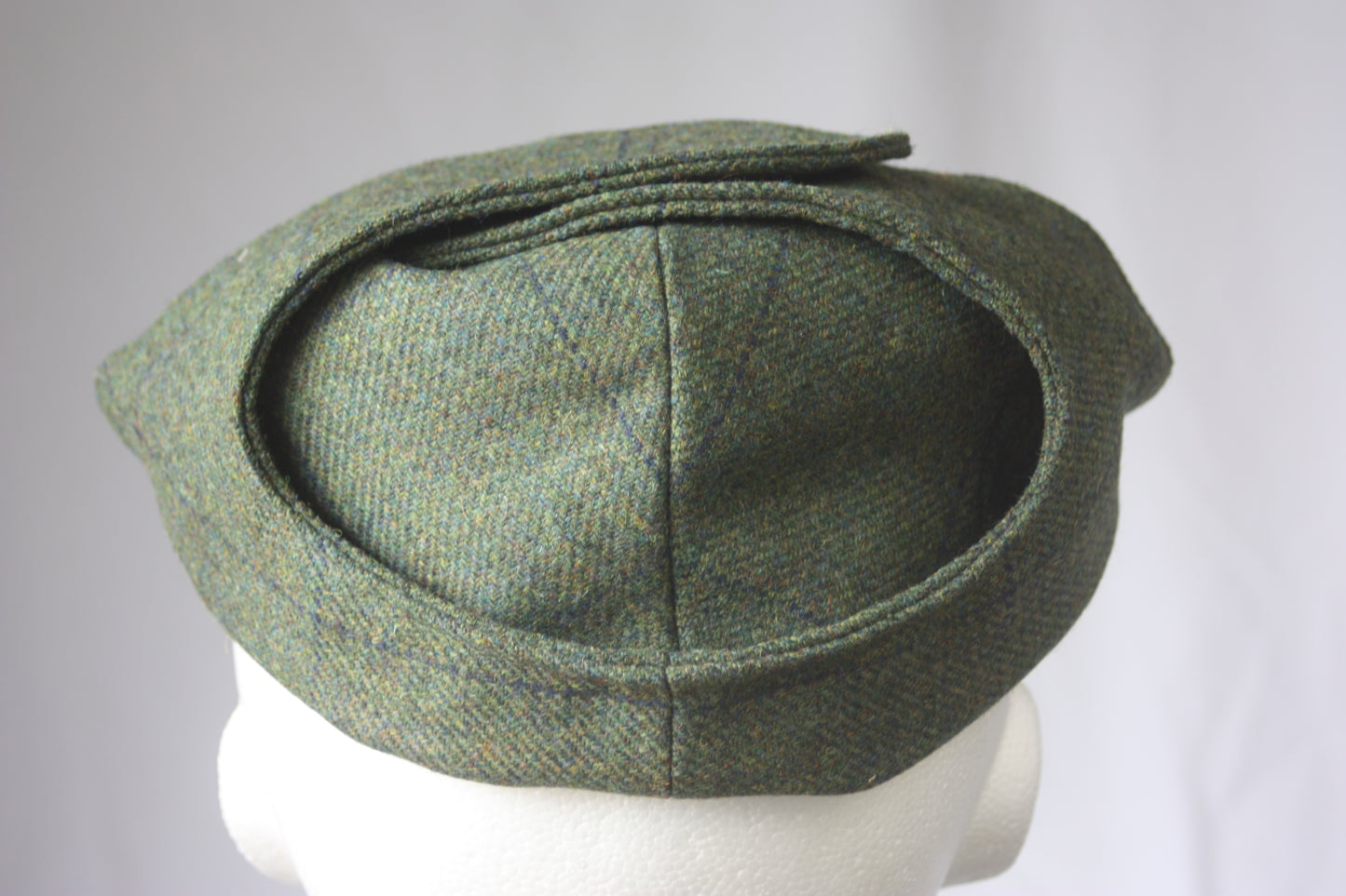 Bugatti Cap - Green with Blue Pattern - Leather Driving Helmets