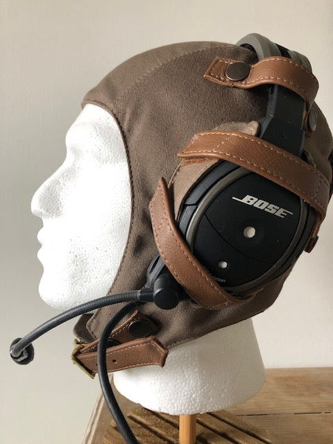 L14d Pilot Cloth Bose Helmet (Goggles Version) - Leather Driving Helmets