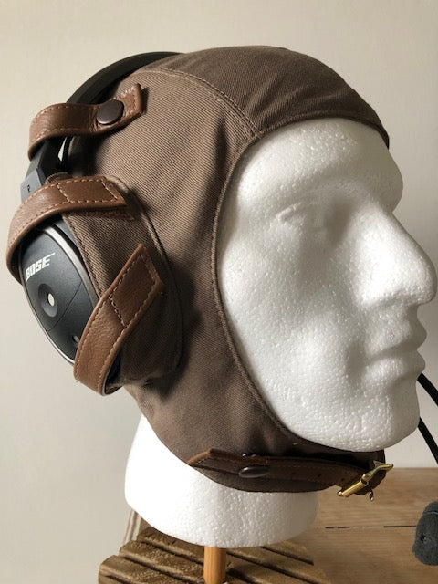 L14d Pilot Cloth Bose Helmet (Goggles Version) - Leather Driving Helmets