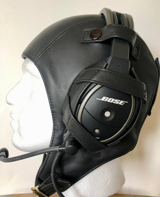Leather Bose helmet black