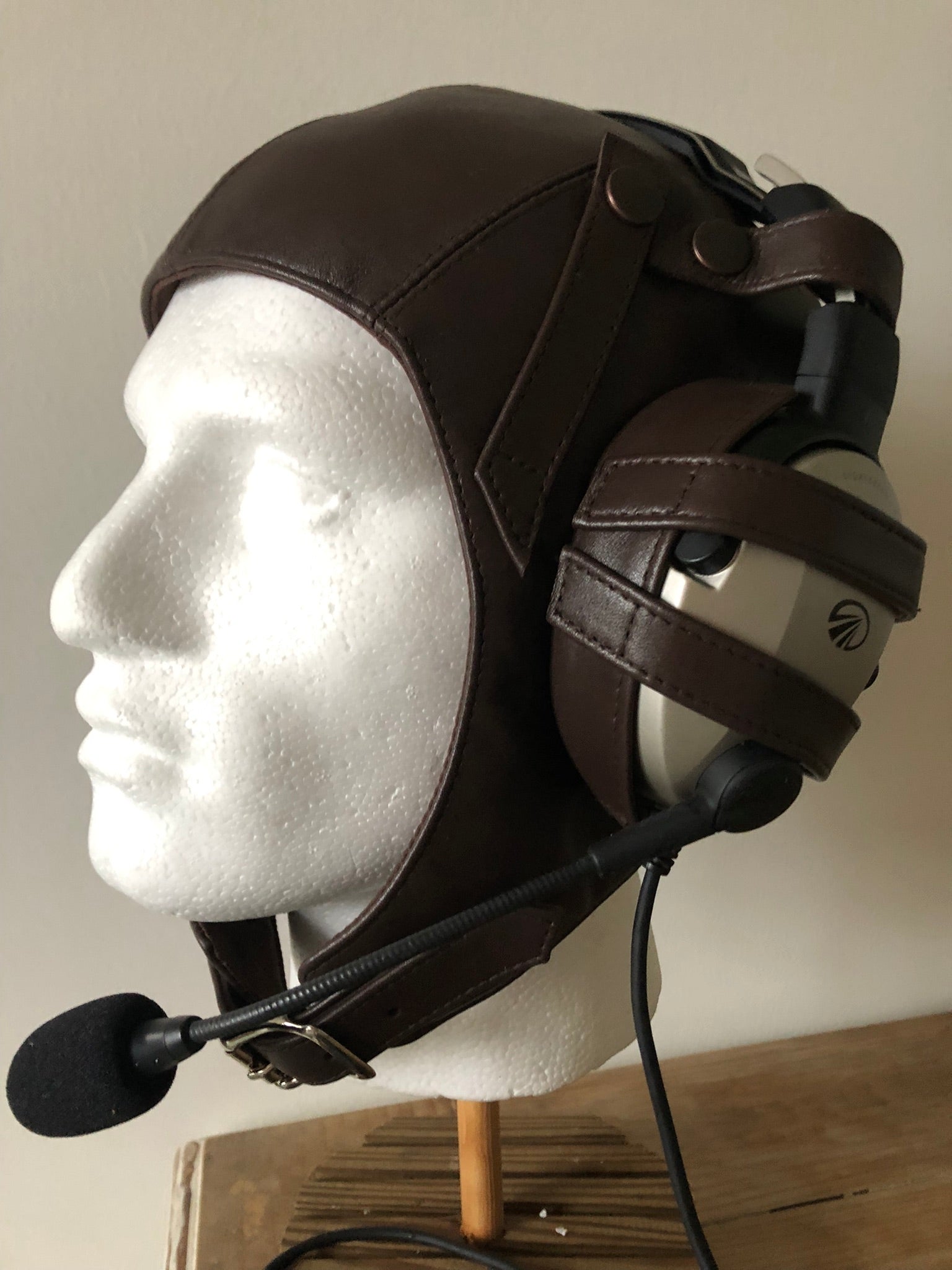 L16b Pilot Leather Lightspeed Delta Zulu Open Cockpit Helmet Extra Goggle Straps - Leather Driving Helmets