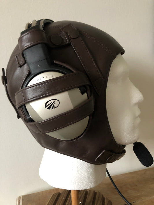L16b Pilot Leather Lightspeed Delta Zulu Open Cockpit Helmet Extra Goggle Straps - Leather Driving Helmets