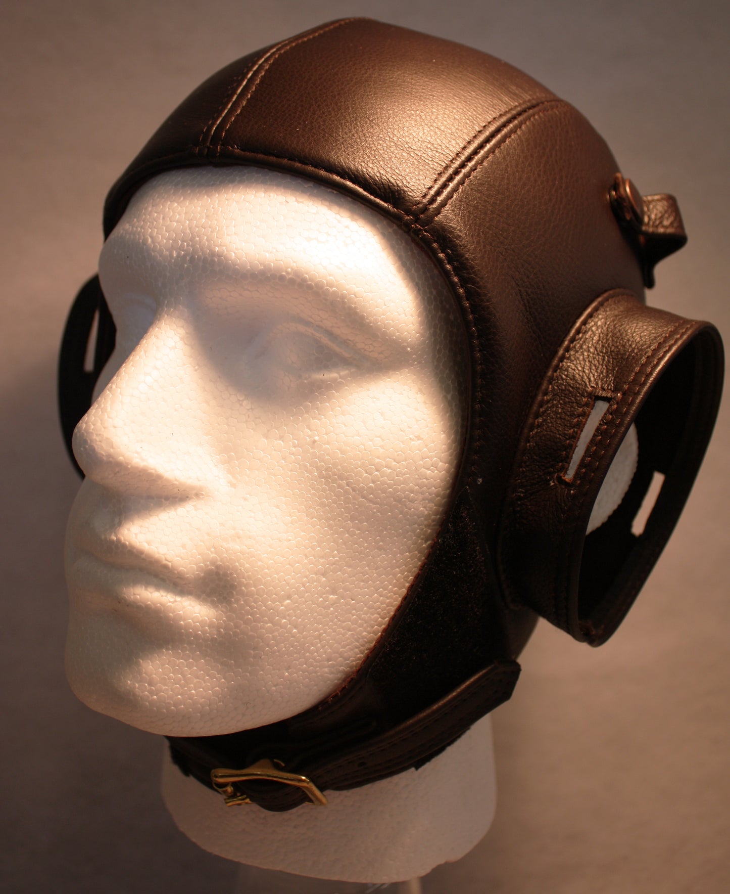 L13a Pilot Leather David Clark Dark Brown Open Cockpit Helmet - Leather flying Helmets