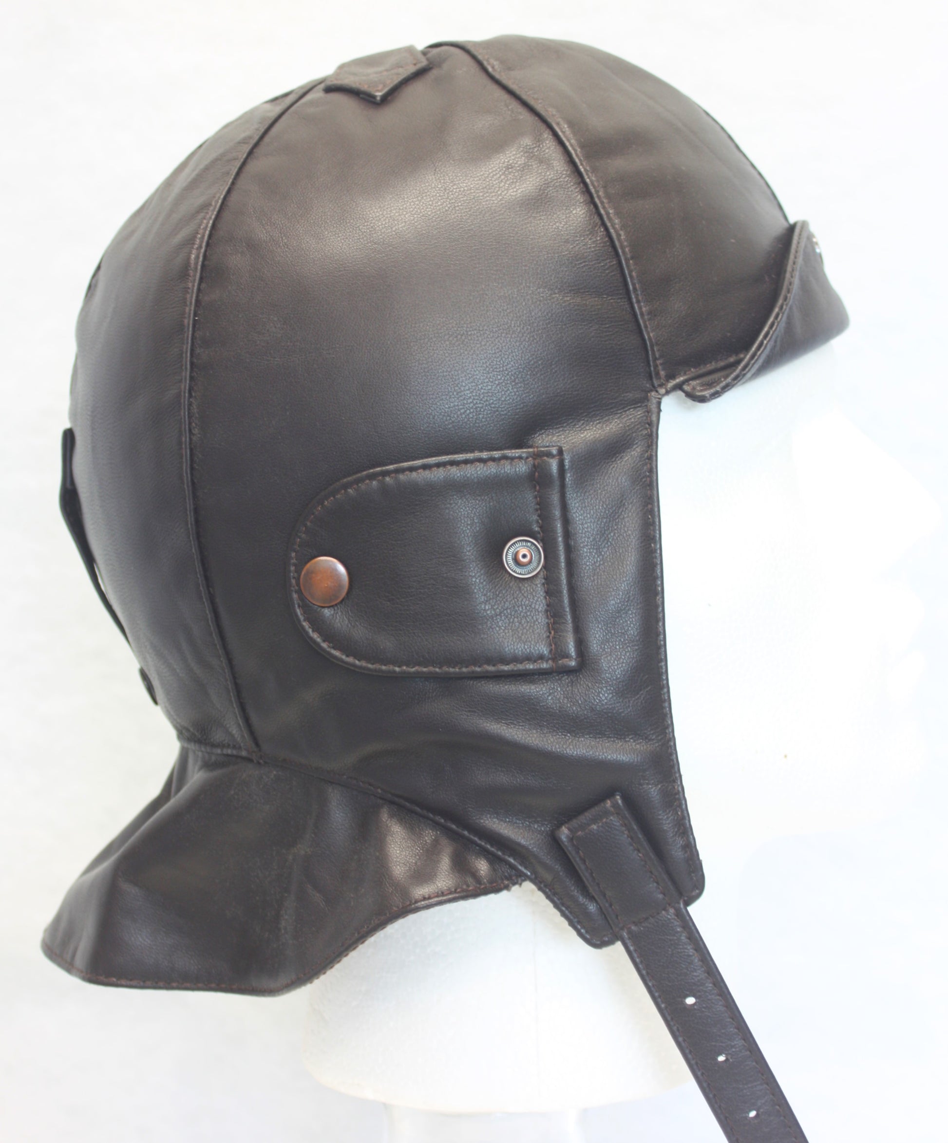 L1 Driving Helmet Dark Brown - Leather Driving Helmets