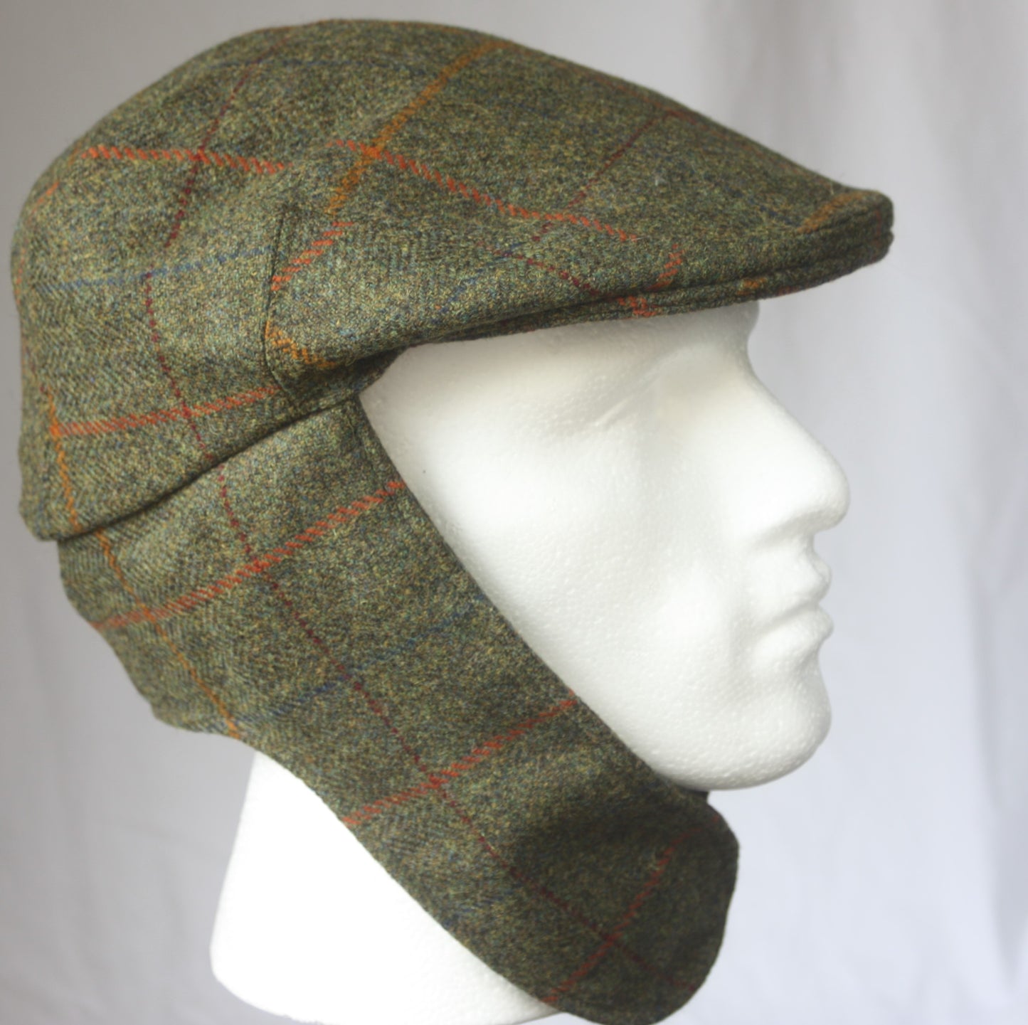 Bugatti Cap  - Green with Orange and Red Pattern - Leather Driving Helmets