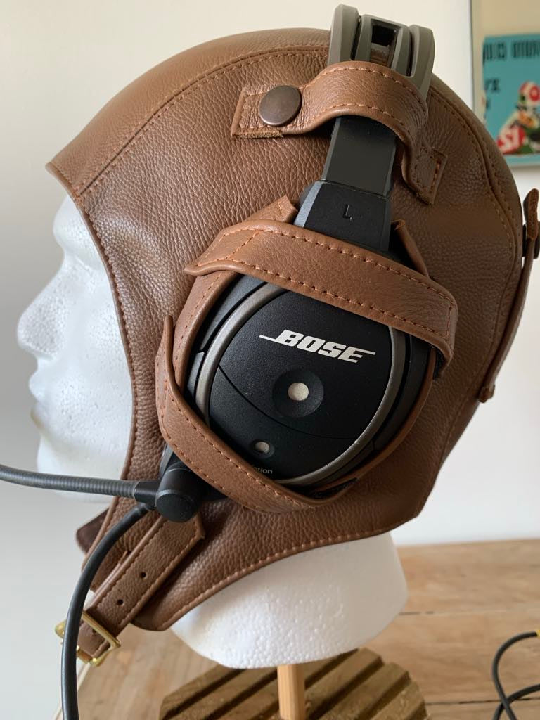 L14a Pilot Leather Bose Open Cockpit Helmet - Leather Driving Helmets