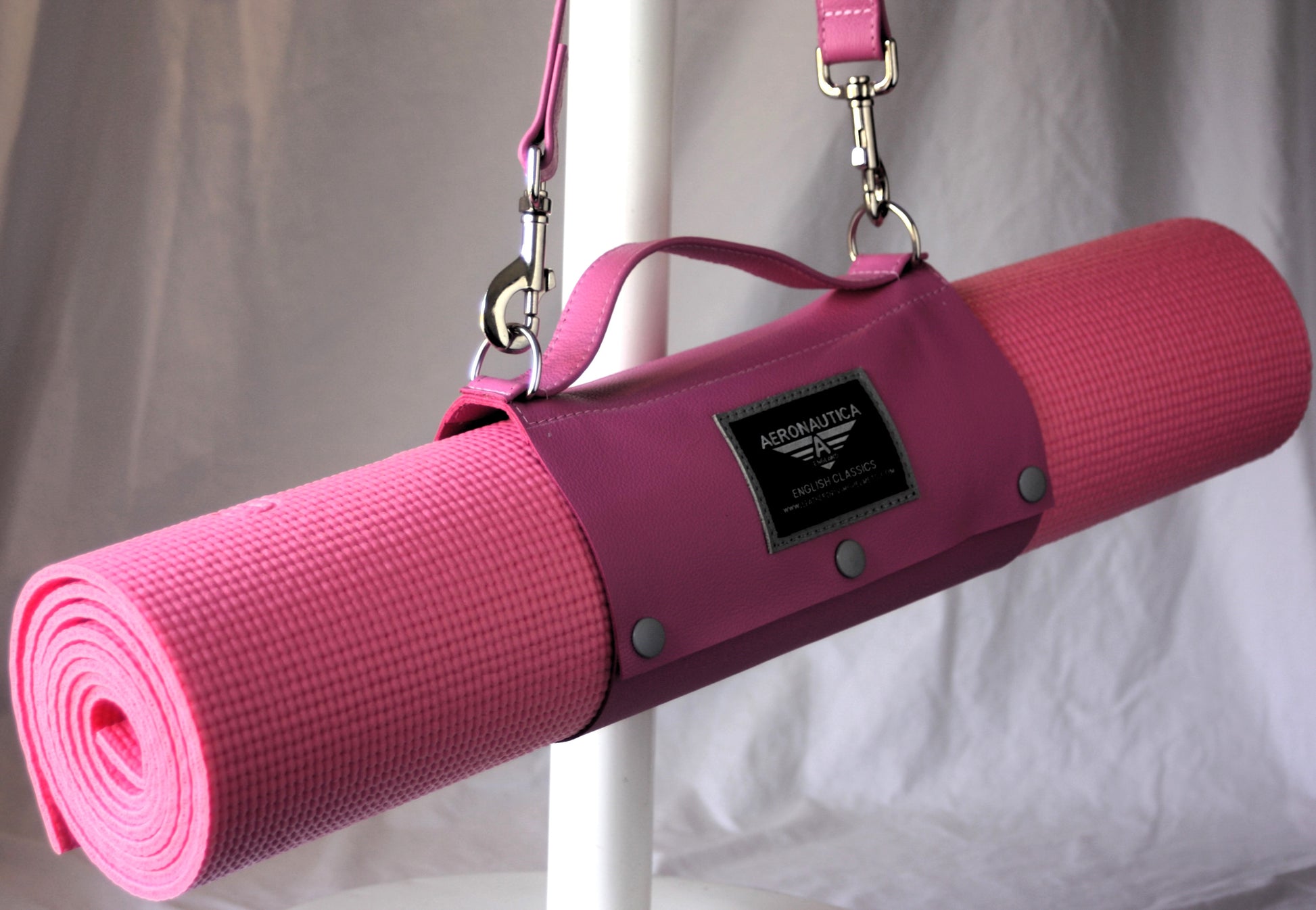 Leather Yoga Mat / Bed Roll Holder with Mat - Leather Driving Helmets