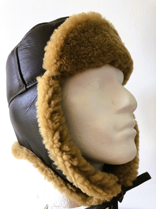 Trapper Sheepskin Helmet - Leather Driving Helmets