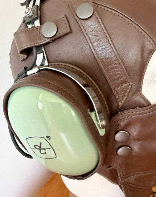 Dave Clark headset in leather helmet