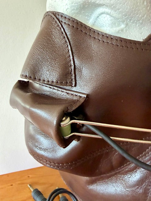 Mouth piece of Leather pilot helmet with mask dark 