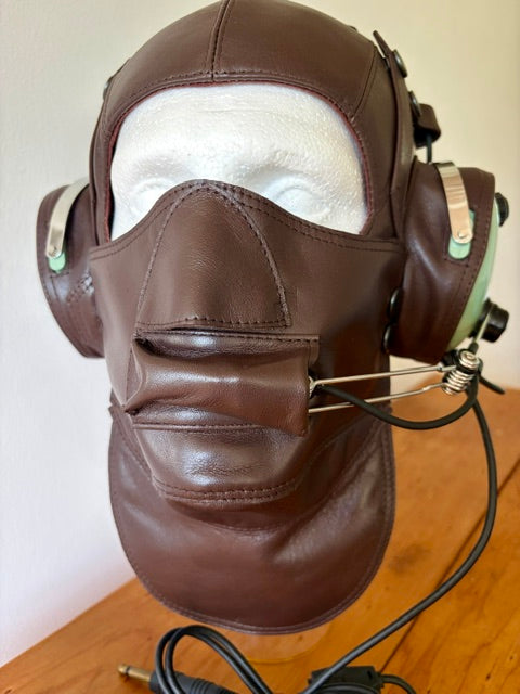 Pilot leather helmet and mask 
Nato Style 