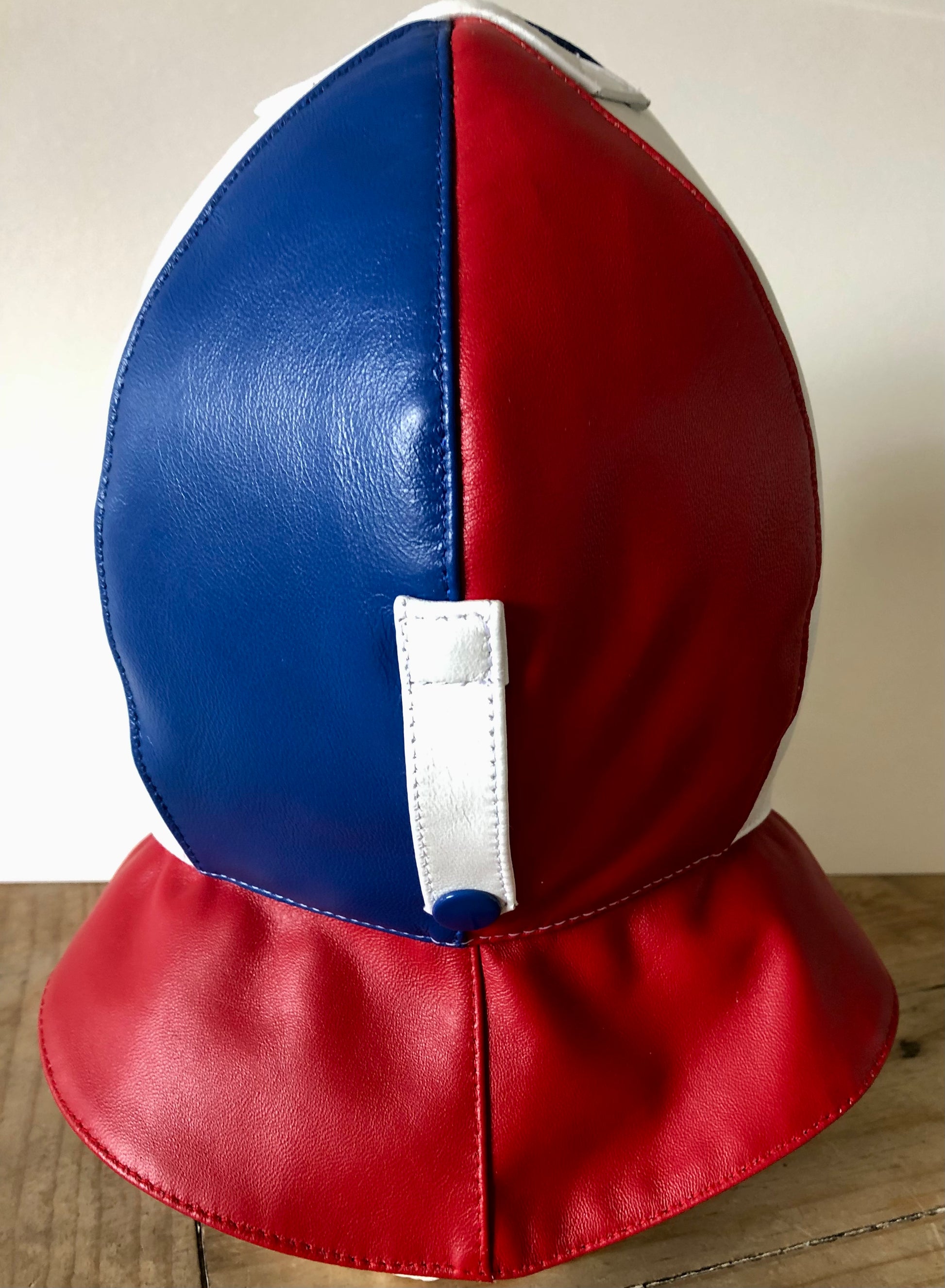 L1 Driving Helmet Red, White & Blue Multi Coloured - Leather Driving Helmets