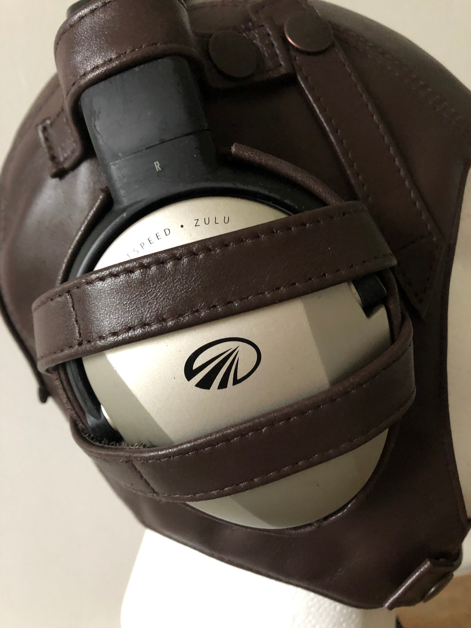 L16b Pilot Leather Lightspeed Delta Zulu Open Cockpit Helmet Extra Goggle Straps - Leather Driving Helmets