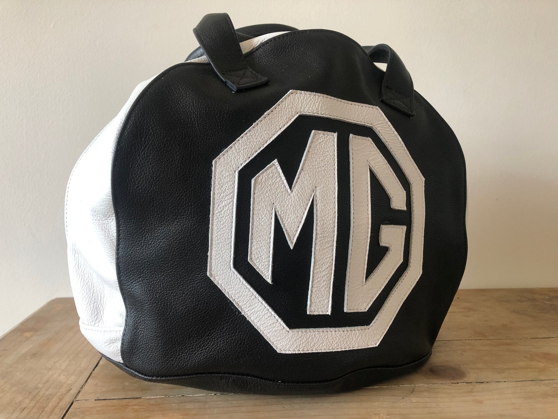 Custom Made Coloured Leather Crash Helmet Bag - Leather Driving Helmets