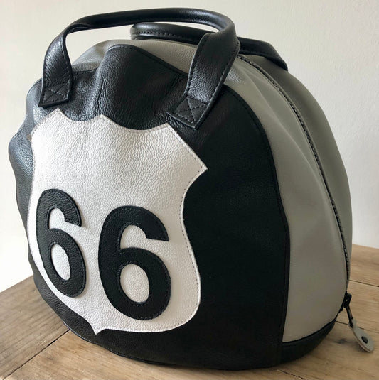 Coloured Leather Crash Helmet Bag - Leather Driving Helmets