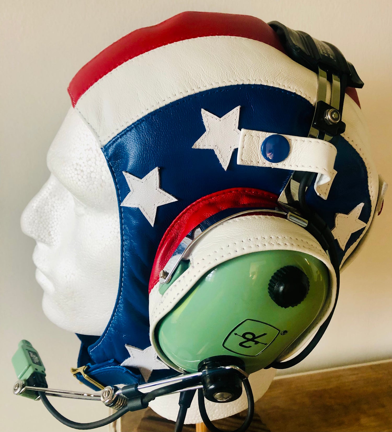 stars and stripes leather helmet