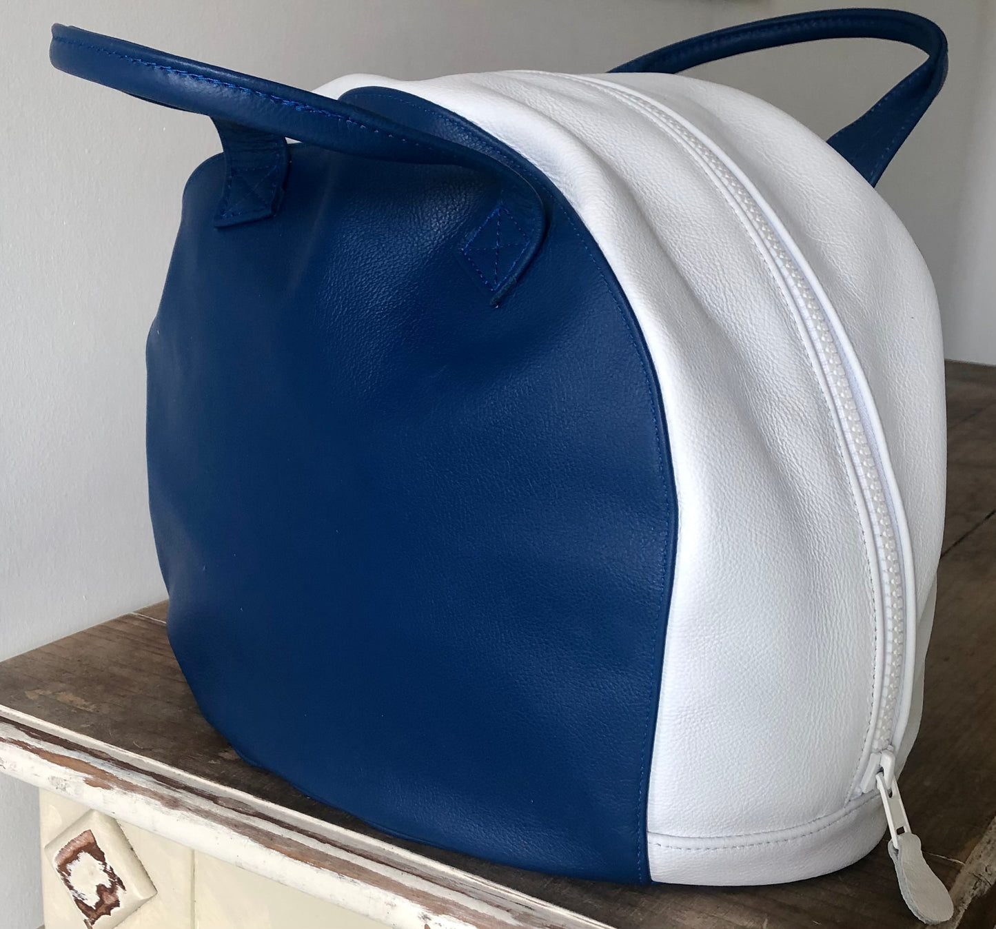 Custom Made Coloured Leather Crash Helmet Bag - Leather Driving Helmets