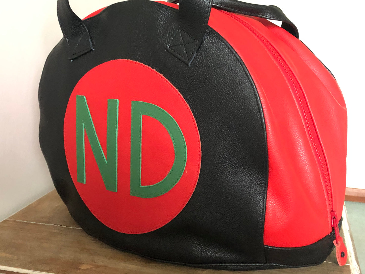 Custom Made Coloured Leather Crash Helmet Bag - Leather Driving Helmets