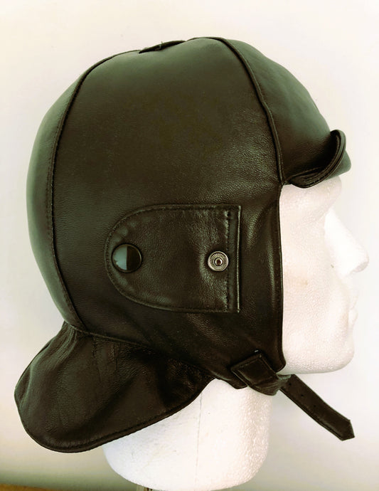 Green Leather Driving Helmet