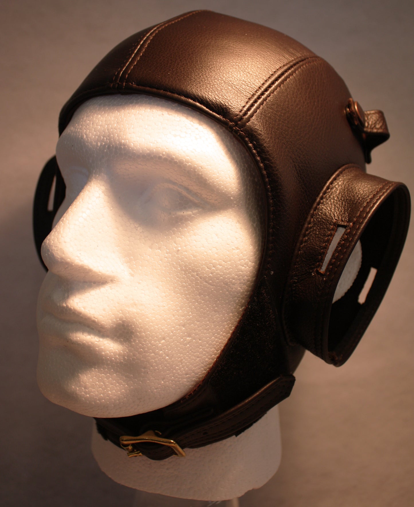 L13 Pilot Leather Dark Brown Aerobatic Helmet